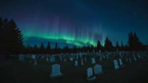 blue aurora over dead person spiritual meaning