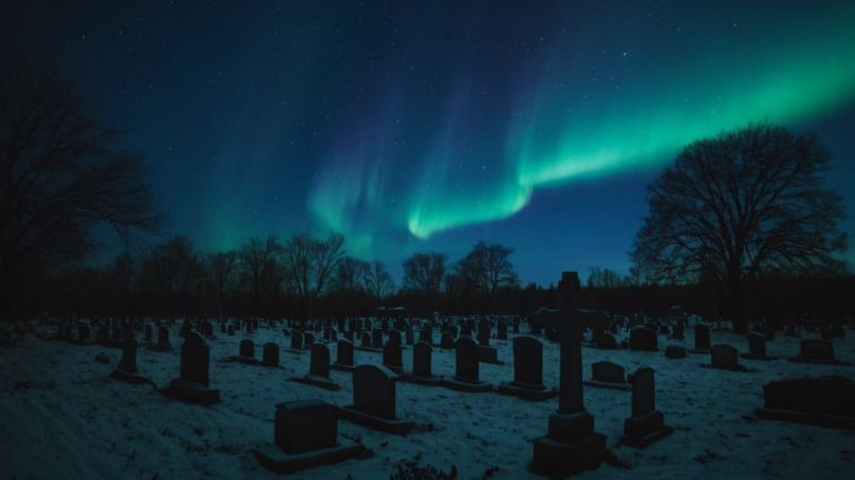 blue aurora over dead person spiritual meaning